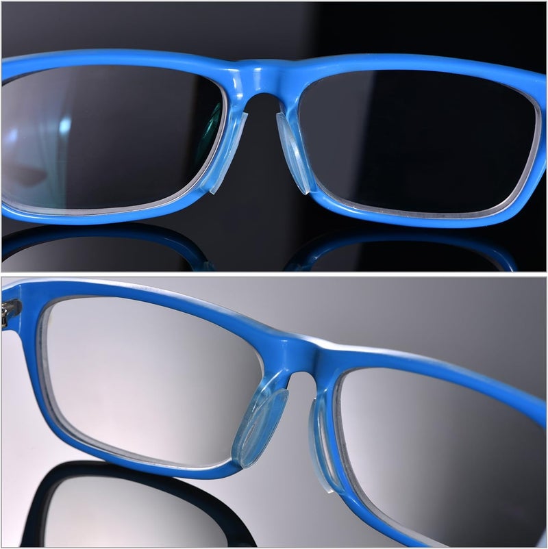 TOODOO توودو 10 أزواج من وسادات الأنف للنظارات وسادات أنف لاصقة من السيليكون غير قابلة للانزلاق رقيقة للنظارات والنظارات الشمسية شفافة 1 مم - Image 2