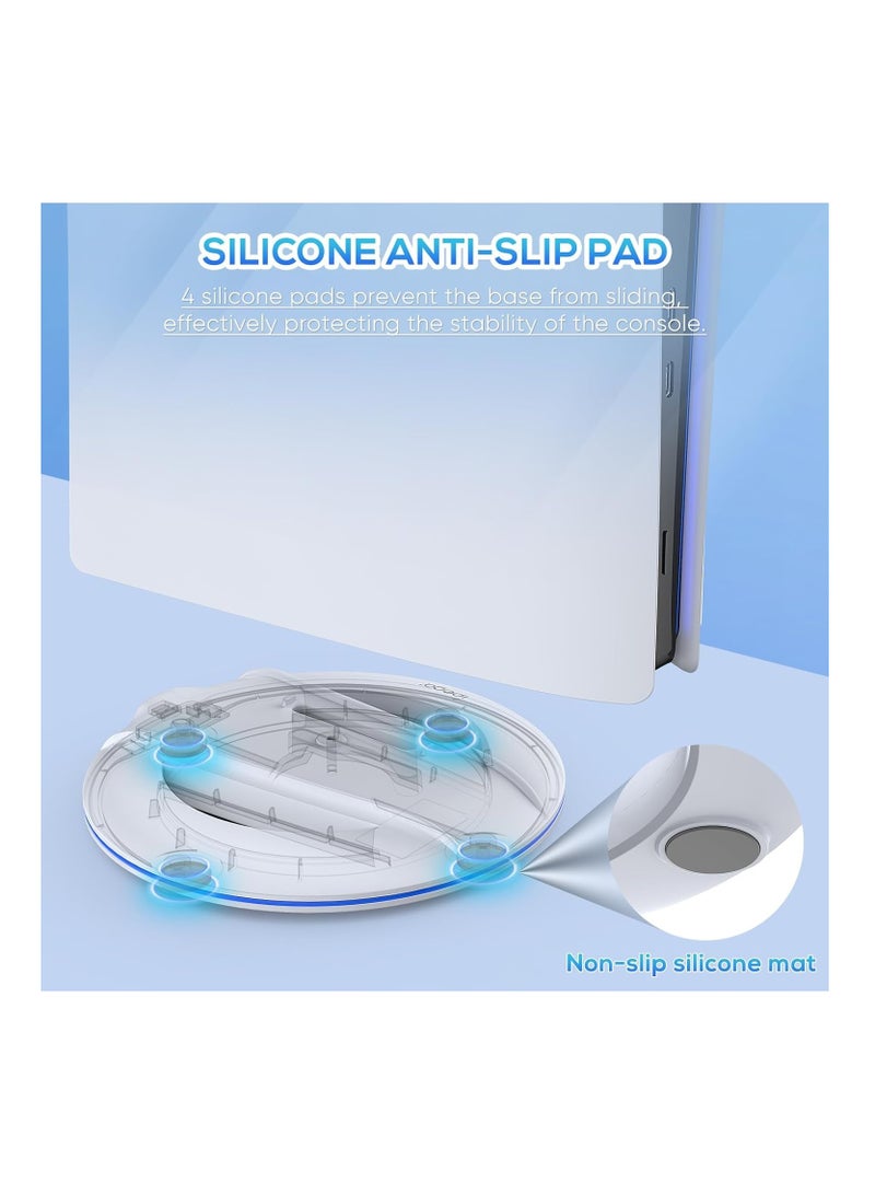 حامل عمودي لجهاز PS5 Slim، حامل أقراص ووحدات رقمية مع قاعدة لولبية، بديل لجهاز Playstation 5 Slim، أبيض - Image 4