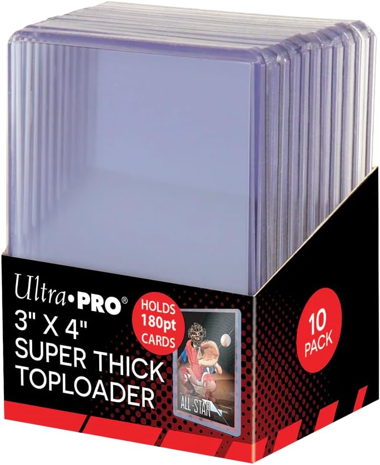 3" X 4" Super Thick 180PT Toploader, Polyvinyl Chloride, 10ct