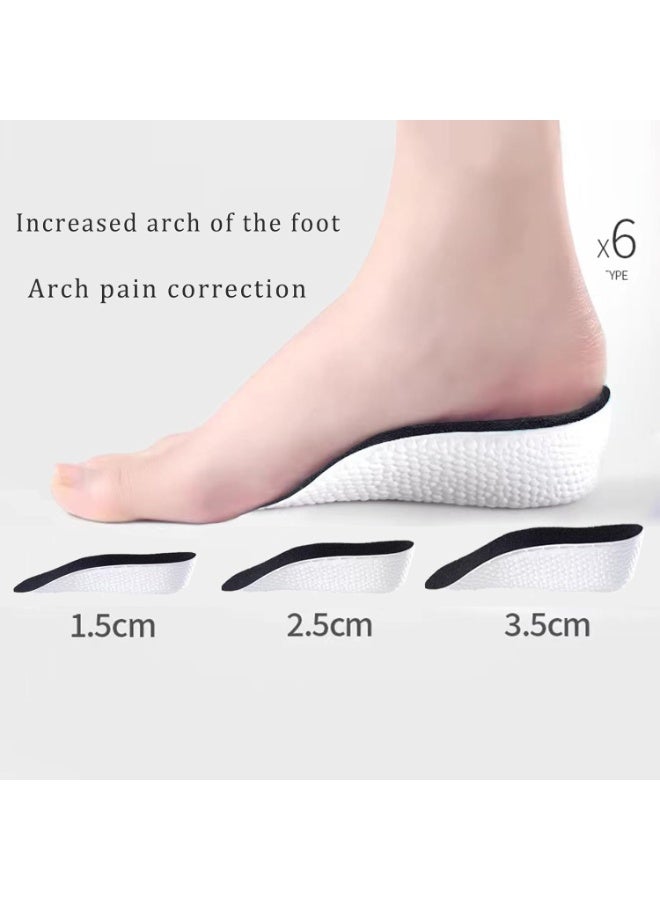 ChicAbode 2Pair Orthopedic High Pads, Height Increase Insoles For Men & Women, Arch Support Insoles, Adjustable Heel Lift, Shock Absorption Heel Lift Insole To Make You Talle(Black) (0.98in/2.5cm) - Image 2