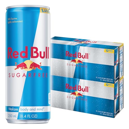 Red Bull Sugar Free Energy Drink with 80mg Caffeine plus Taurine & B Vitamins, 8.4 Fl Oz, 2 Packs of 12 Cans (Pack of 24) - Image 1