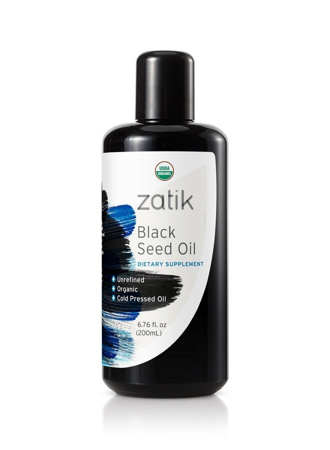 زاتك زيت حبة البركة السوداء من زاتيك ناتشورالز - زيت حبة البركة السوداء المصري المعصور على البارد والمعتمد من وزارة الزراعة الأمريكية، نباتي وخالي من الجلوتين وغير معدّل وراثيًا، 6.76 أونصة سائلة، 200 مل - Image 1