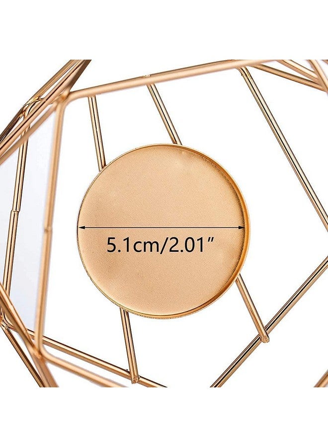 Hewory Hewory Geometric Tealight Candle Holders Gold, Modern Metal Geo Wedding Centerpieces for Table, Votive Candle Stand Accent for Tea Light for Home Shelf Mantel Christmas Birthday Party Decor, 12pcs  - Image 5