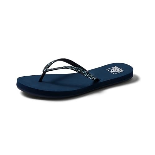 Reef Stargazer Womens Beach Flip Flop, Super Lightweight and Soft Footbed, Thin Glitter Strap, Mermaid, 7 - Image 1