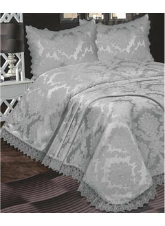 Çeyiz Diyarı Land of Dowry French Guipure Aden Bedspread Anthracite 