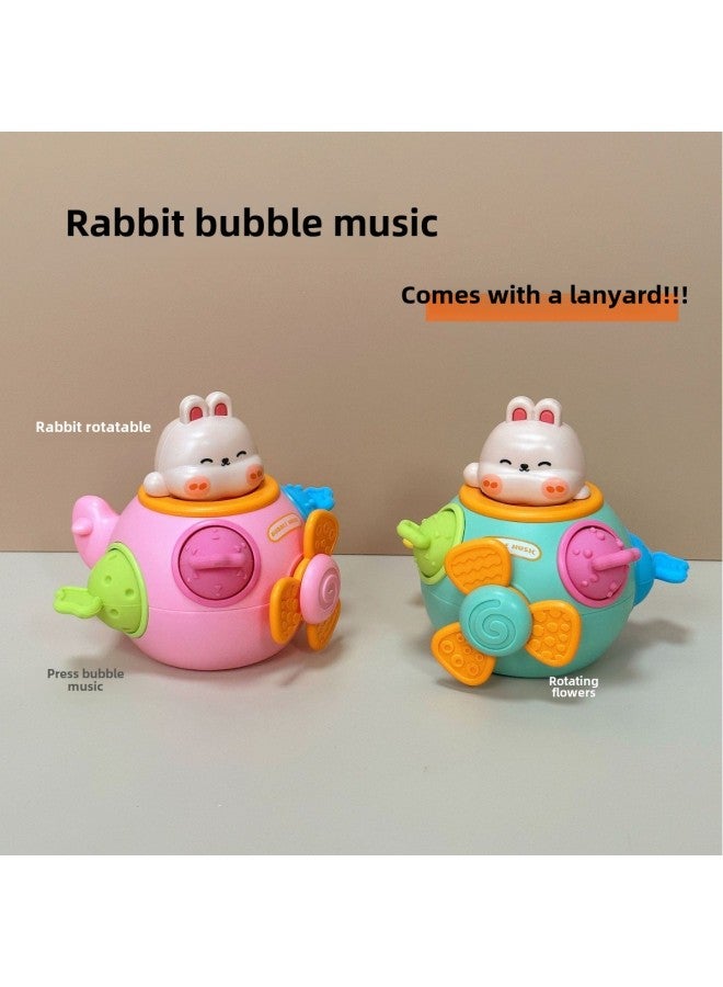 Baby Rabbit Hand Ball Puzzle Rotating Baby Early Education Turn Rabbit Bubble Music Montessori Toy 0-3-Color:Rabbit Busy Bubble Music 】 - Image 1