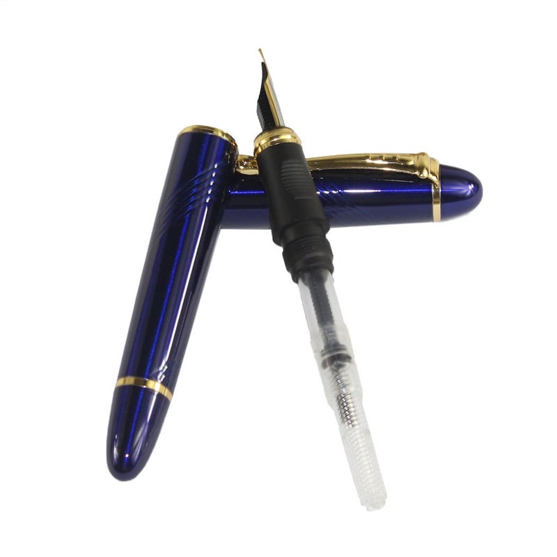 Gullor Jinhao 450 Normal nib Fountain Pen Dark Blue with 5 color Ink Cartridges - Image 4