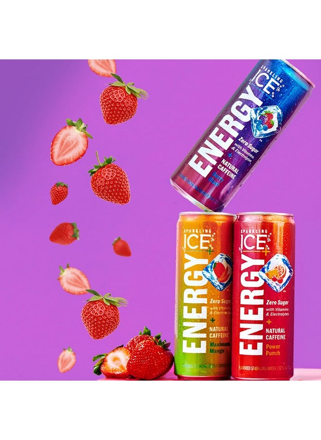 Sparkling Ice Sparkling Ice +Energy Variety 12Pk. Energy Drinks with Vitamins + Antioxidants, Zero Sugar, Berry Blast, Maximum Mango, Power Punch flavors. 12 fl oz cans.  - Image 5