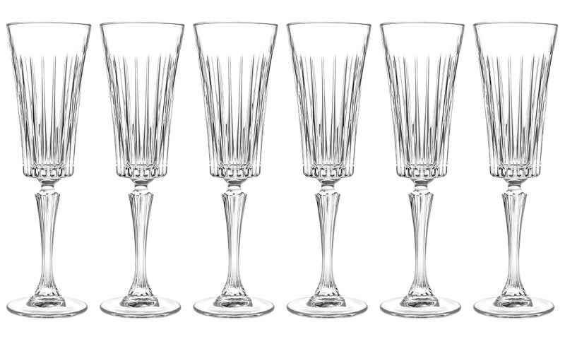 Barski Toasting Flute Glass Champagne  Flutes  Set of 6 Flute Crystal Glasses  Wedding Toasting Flutes  Designed  7 oz Made in Europe