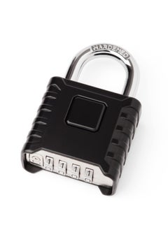 Generic Heavy Duty Combination Padlocks Outdoor, 52mm Stainless Steel 4 Digit Locker Code Padlock Weatherproof, 4 Digit Combination Padlock for Home Shed Fence Warehouse Garage Black  - Image 1