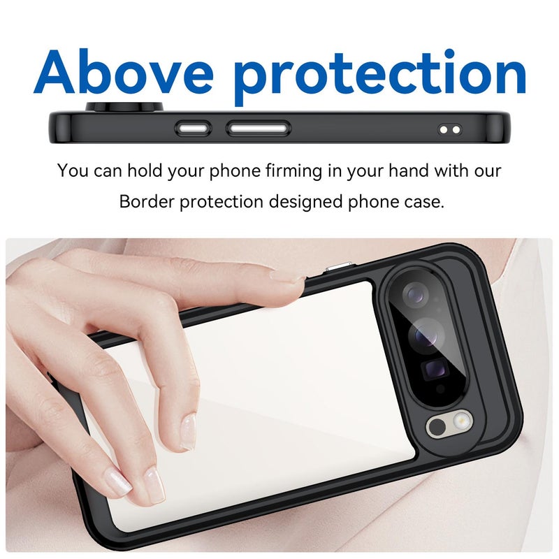 HuHa Case Cover For Google Pixel 10 Pro XL Colorful Series Acrylic Hybrid TPU Phone Case(Black) - Image 4