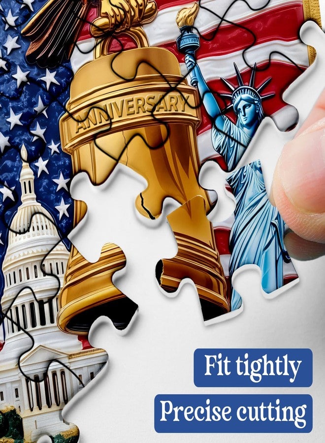 PPuzzling American Patriotic Puzzles for Adults 1000 Pieces, USA History Anniversary Jigsaw Puzzles, Bald Eagle Liberty Bell American Flag Puzzle - Image 3