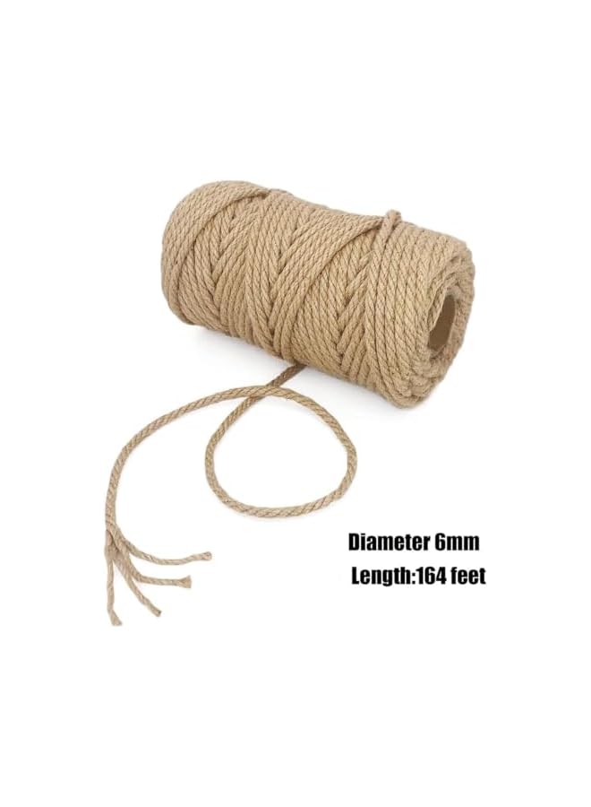 The Bros 50M Jute Twine,6mm Heavy Duty Jute Rope,Natural Hemp Rope for DIY Cat Scratcher Sisal Rope,Gardening,Bundling,Home Decorating  - Image 2