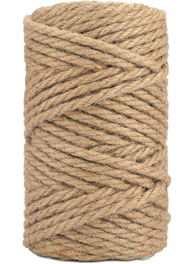 The Bros 50M Jute Twine,6mm Heavy Duty Jute Rope,Natural Hemp Rope for DIY Cat Scratcher Sisal Rope,Gardening,Bundling,Home Decorating  - Image 1