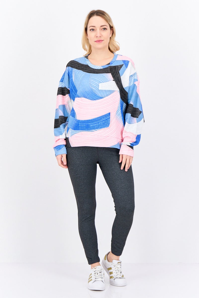 Adidas Women Sportswear Fit Brand Logo Long Sleeves Outdoor Sweatshirt, Pink Combo - Image 4