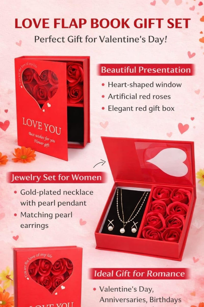 Yadava Artificial Red Rose Flower for Valentine Day Gift Romantic Gift for Girlfriend Boyfriend Husband Wife | Cute Star Keychain, Message Bottle & Love Cards in Premium Gift Box (vlnt_lvBook) - Image 3