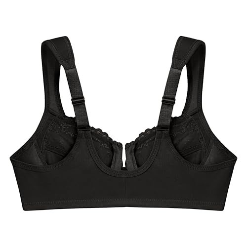 Glamorise Full Figure Plus Size Wonderwire Front-Closure Bra Underwire #1245 Black - Image 4