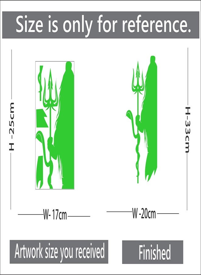 DreamKraft Glow in The Dark Lord Shiva Radium Wall Stickers (Green, 20x33 CM) - Image 4