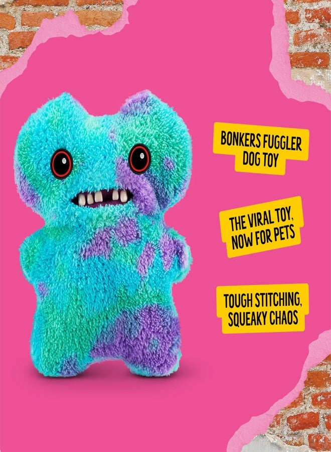 Bonkers FUGGLER Gap Tooth Mcgoo Squeaky & Plush Dog Toy for Playtime, Blue, 8 inches - Image 2