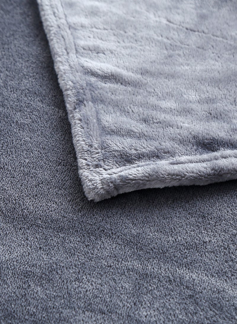 Loquat Solid Color Lightweight Warm Flannel Blanket Coral Velvet Blanket Family Sofa Bedding Fabric Dark Gray - Image 4