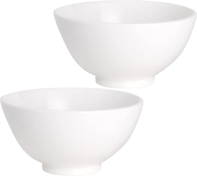 Needzo White Melamine Bowls Soup Salad Ramen and Cereal Dinnerware Bowl Set Kitchen Supplies Set of 2 - Image 1