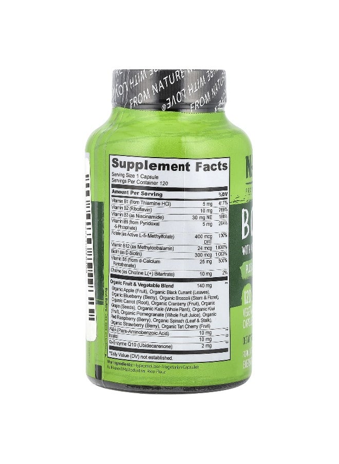 NATURELO NATURELO, B Complex with a Fruit & Vegetable Blend, Plus CoQ10, 120 Vegetarian Capsules  - Image 2
