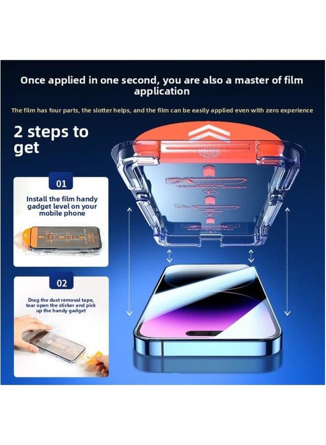Applicable To For Iphone 15 Anti-peep Tempered Film Iphone14promax/13/12plus HD Xr/11 Dust-free Warehouse X-Colour:1 Set Of Eye Protection Purple Light [dust-free Second Patch Box] Automatic Dust Removal With One Pull-Size:For 12 Mini  - Image 2