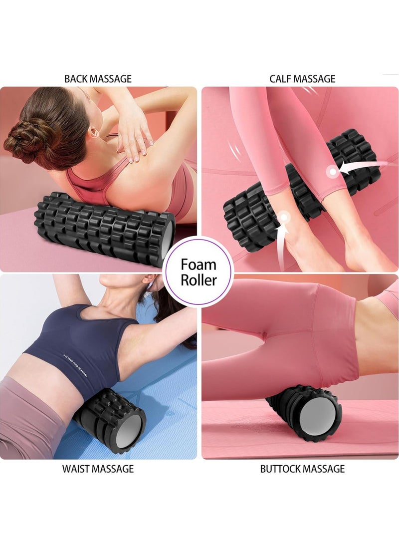 ZERIFAM Foam Roller Set, 5 in 1 Foam Roller Massage Set for Deep Tissue Muscle Massage, Trigger Point Fitness Exercise Foam Roller, Massage Roller, Massage Ball, Stretching Strap, for Whole Body  - Image 2