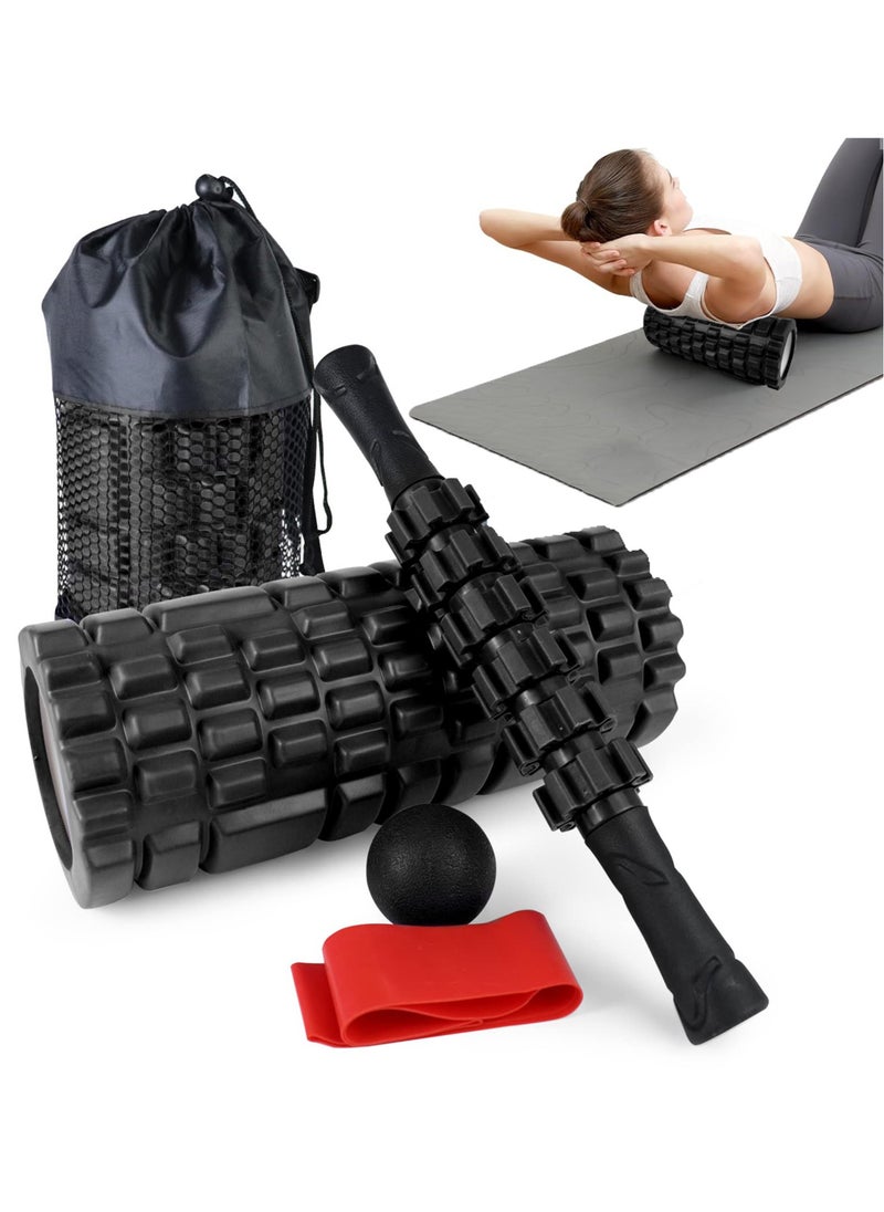 ZERIFAM Foam Roller Set, 5 in 1 Foam Roller Massage Set for Deep Tissue Muscle Massage, Trigger Point Fitness Exercise Foam Roller, Massage Roller, Massage Ball, Stretching Strap, for Whole Body  - Image 1