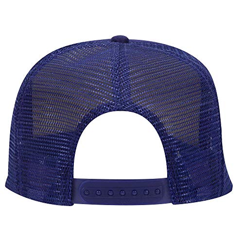 OTTO Polyester Foam Front 5 Panel High Crown Mesh Back Trucker Hat - Purple - Image 2