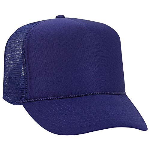 OTTO Polyester Foam Front 5 Panel High Crown Mesh Back Trucker Hat - Purple - Image 1