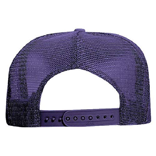 OTTO Polyester Foam Front 5 Panel High Crown Mesh Back Trucker Hat - Purple - Image 4