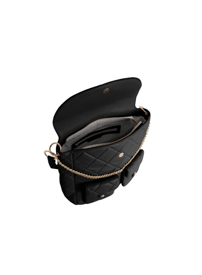 Foska Women's Large Tote & Shoulder Bag - Smooth PU Leather - Black - 33x30 cm - Image 5