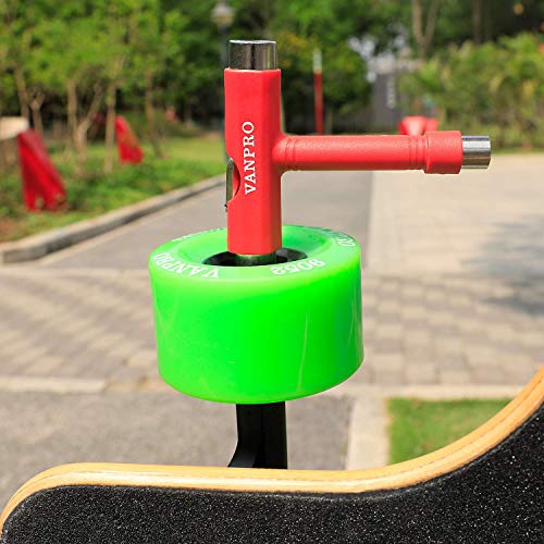 Vanpro skateboard tools skate tool all in oneUsed for installation and maintenance of various skateboards and roller skates，etc.(Snow red, Pack of 1) - Image 5