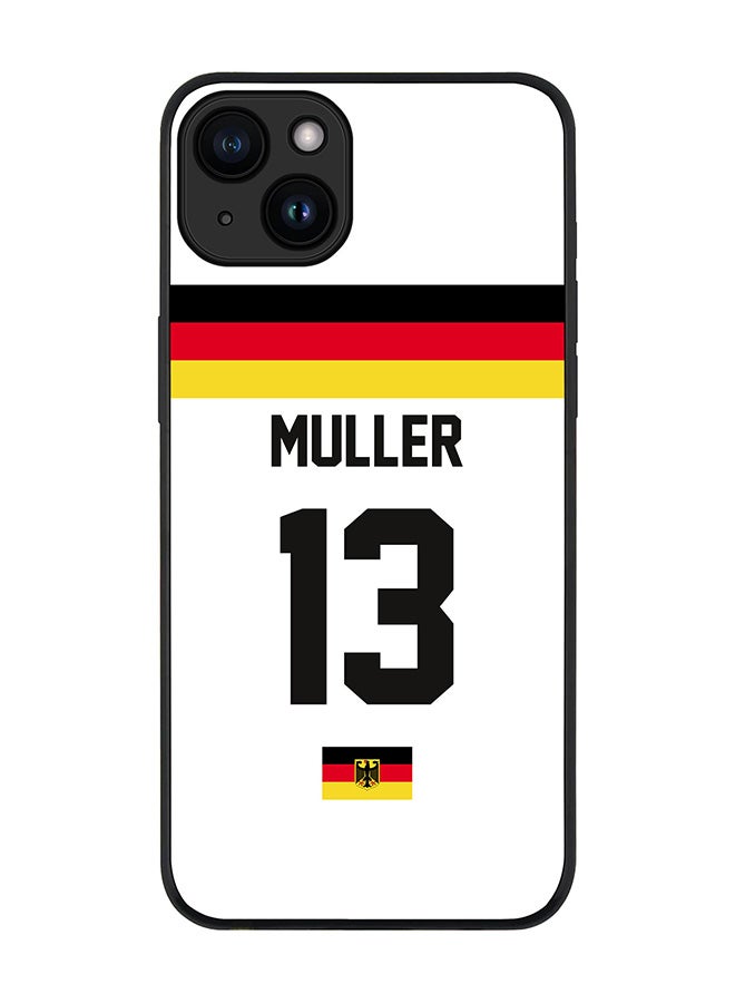 Stylizedd Cover for iPhone 15 Case Rugged Black Slim fit Flexible Protective Phone Cases - Football Team - GermanyPlayer Name - Muller - Image 1