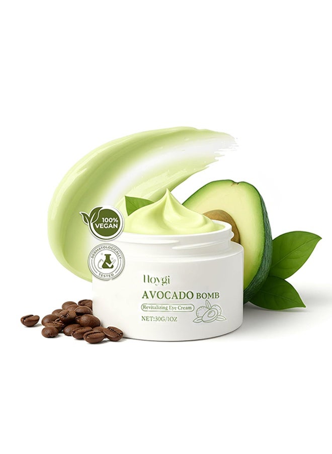 Hoygi Avocado Bomb Revitalizing Eye Cream, Moisturizing & Elastic Formula for Dark Circles, Puffiness, Anti-Wrinkle, Firming & Lifting, Reduces Fine Lines for Youthful, Bright Eyes - Image 1