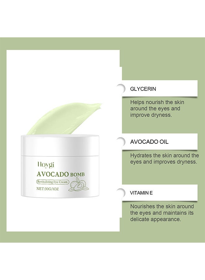Hoygi Avocado Bomb Revitalizing Eye Cream, Moisturizing & Elastic Formula for Dark Circles, Puffiness, Anti-Wrinkle, Firming & Lifting, Reduces Fine Lines for Youthful, Bright Eyes - Image 4