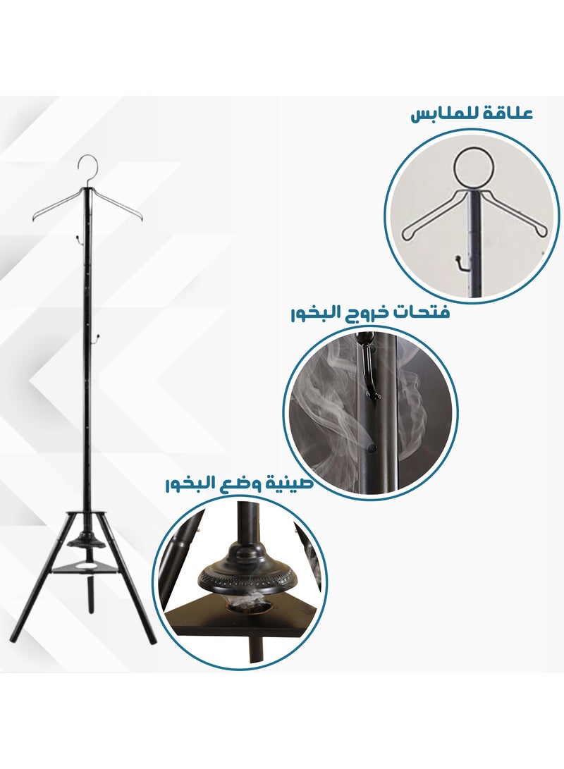 بكسل للأثاث مبخرة وشماعة 2 في 1 من بكسل الأثاث مع فتحات لتبخير الملابس وعلاقة متعددة الاستخدامات بتصميم أنيق, بني - Image 3