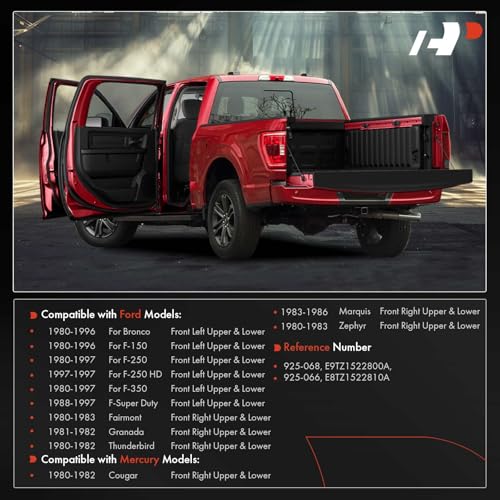 A-Premium Door Hinge Assembly Compatible with Ford F-150 Bronco 1980-1996, F-250 F-350 1980-1997, F-250 HD, F-Super Duty, Fairmont, Granada, Thunderbird & Mercury Cougar, Marquis, Zephyr, 2-PC Set - Image 2