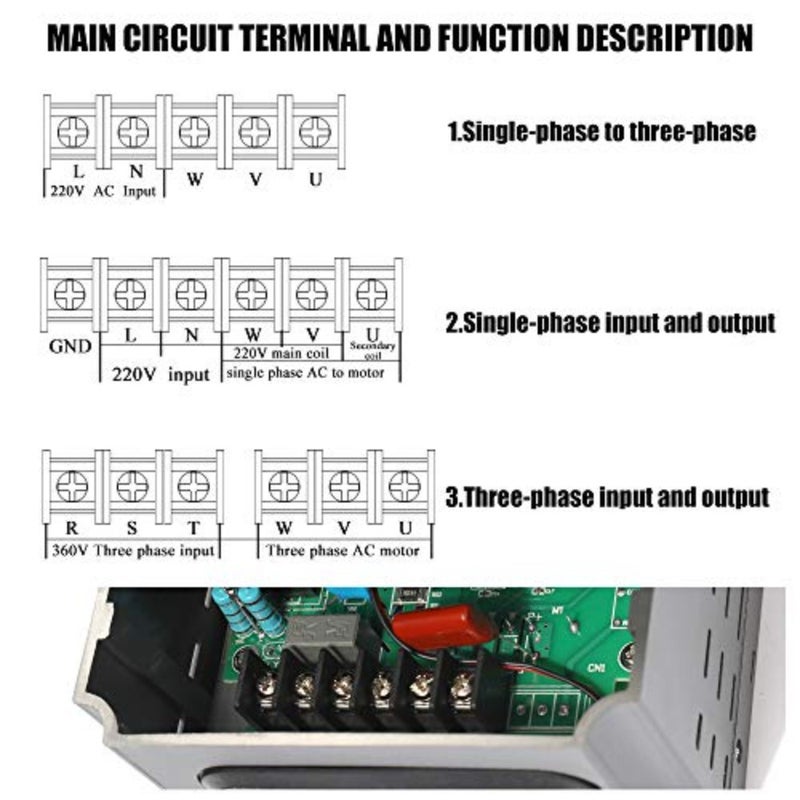 Eacam Universal VFD تردد سرعة التحكم 2.2KW 12A 220 V محرك تيار متردد محرك مرحلة واحدة في ثلاث مراحل خارج متغير العاكس AT1-2200S - Image 2
