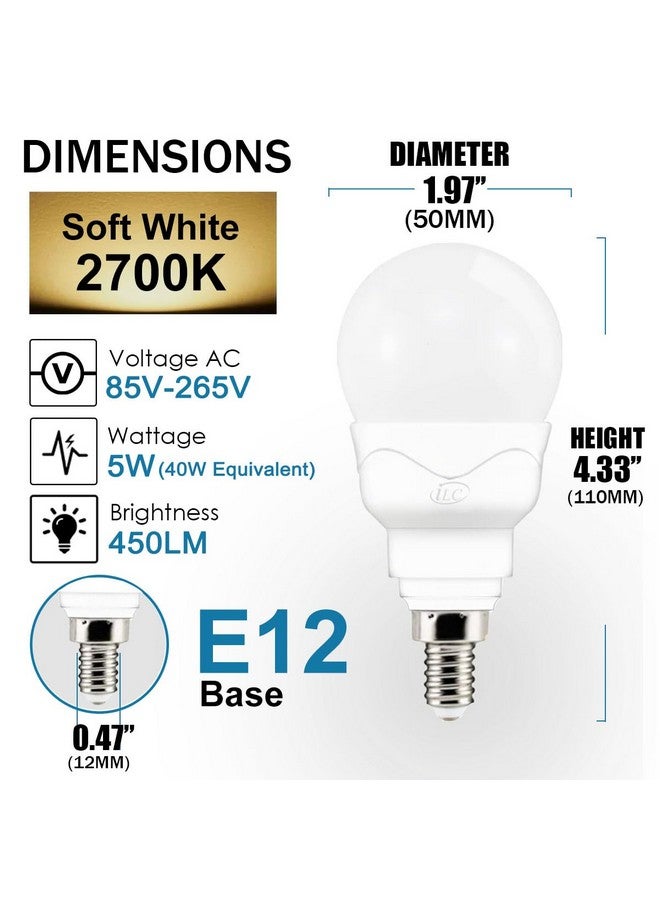 ILC E12 LED Light Bulbs (40w Equivalent) 5W, Color Changing RGB, A15 Small Base Candelabra Round Light Bulb, Candle Base, 2700K Warm White 12 Colors 2 Modes Timing with Remote Control (4 Pack) - Image 3