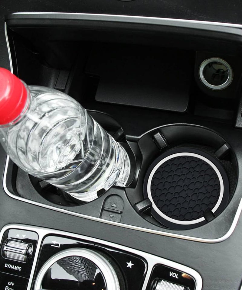 UBOG 4PCS Car Coasters,Car Accessories Car Cup Coasters,Car Accessories Interior,2.75 Inch Car Coasters for Cup Holders,Universal Non-Slip Car Cup Holder Coaster for Most Vehicle Truck (Black&White) - Image 5