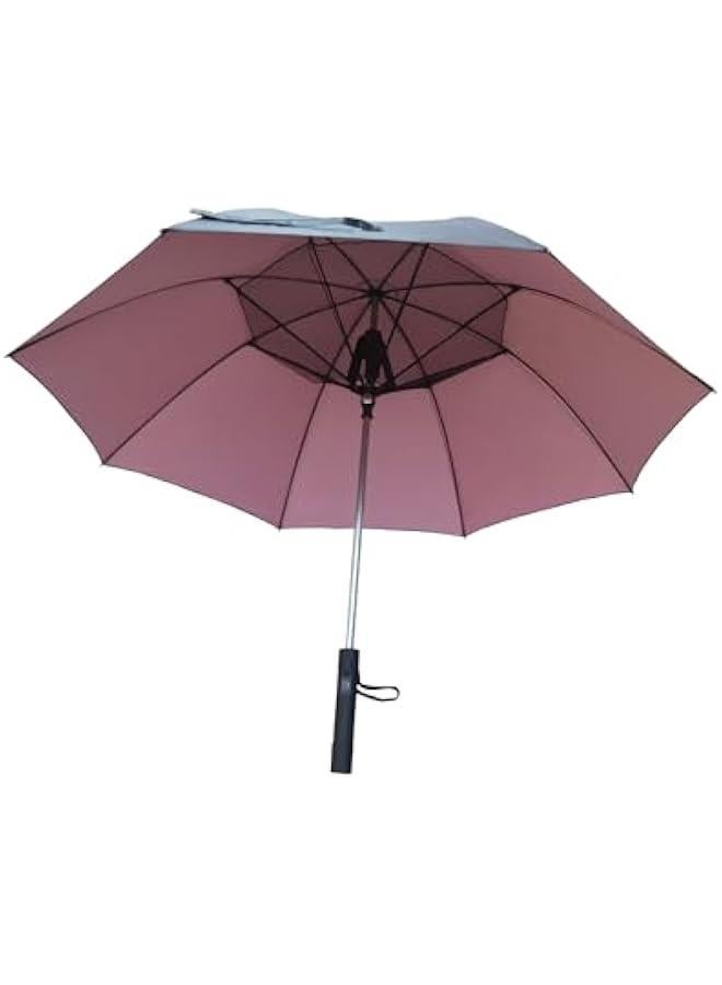 HOOKOR Sun Umbrella with Fan, 2in 1 Outdoor Cooling Fan UV Umbrella with Power BankFunction, Fan Cooling Summer Umbrella for Outdoor Beach Camping Walking - Image 1