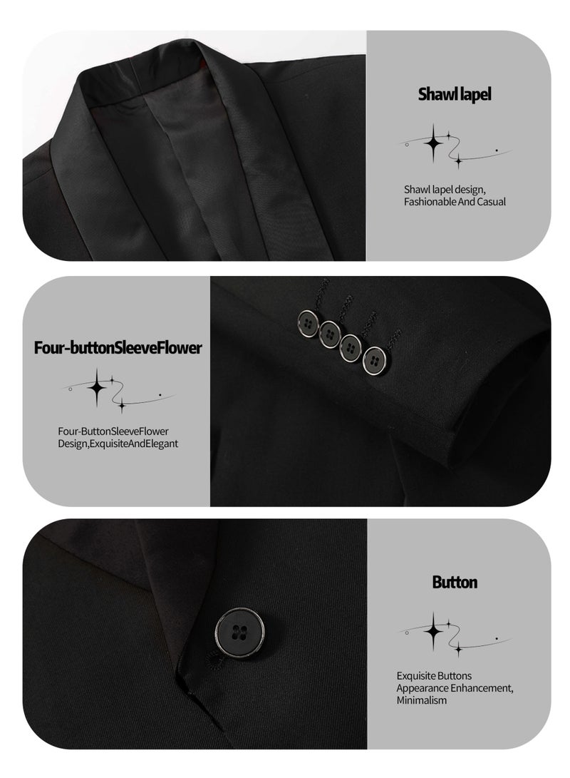 3 Pcs Men Suit Tuxedo Vest Pants Shawl Collar One Button for Party Wedding Groomsmen Classic Attire - Image 3