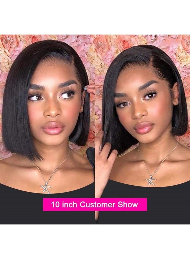 UCUVIC Bob Wig Human Hair 13x4 HD Lace Front Wigs for Black Women Human Hair Side Part Frontal Bob Wig, Ailwelia Glueless Short Human Hair Wigs for Black Women Pre Plucked 180% Density 10 Inch - Image 4
