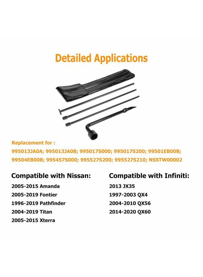 Dr.Roc Compatible with Spare Tire Tool Kit with Bag 2005-2019 Nissan Frontier Titan Pathfinder 2005-2015 Amanda Xterra and Infiniti 2013-2020 Select Models - Image 3