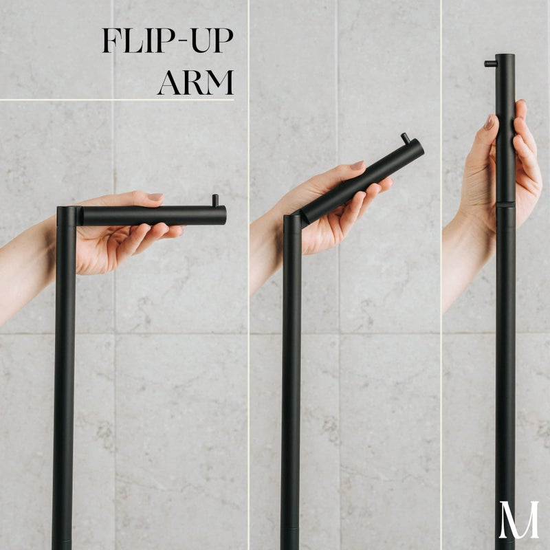 Marmolux Acc - Free Standing Toilet Paper Holder 1pc - Bathroom Storage for 4 Rolls of Tissue Modern Stainless Steel Matte Black Toilet Paper Holder. - Tp Holder Stand - Image 3