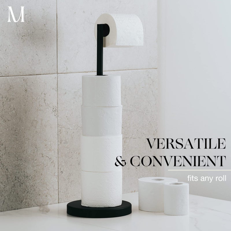 Marmolux Acc - Free Standing Toilet Paper Holder 1pc - Bathroom Storage for 4 Rolls of Tissue Modern Stainless Steel Matte Black Toilet Paper Holder. - Tp Holder Stand - Image 5