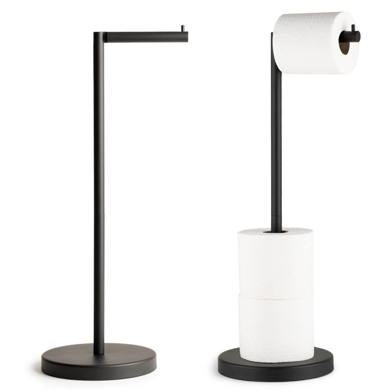 Marmolux Acc - Free Standing Toilet Paper Holder 1pc - Bathroom Storage for 4 Rolls of Tissue Modern Stainless Steel Matte Black Toilet Paper Holder. - Tp Holder Stand - Image 1
