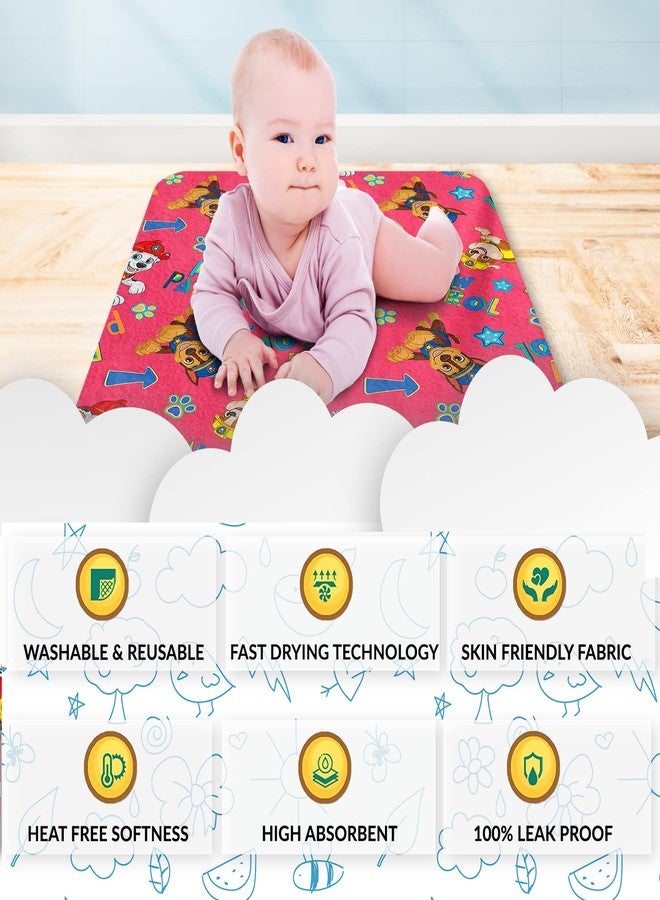 Sassoon Polyester Paw Patrol Printed Washable and Waterproof Large Size Dry Sheet/Bed Protector for Kids- Multi Colored (100 x 140 cm) - Image 3